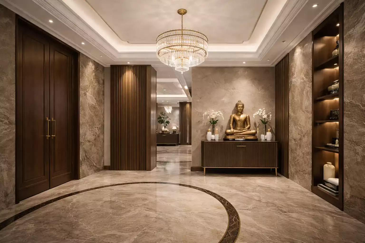 Grand foyer entrance of Fleetwood luxury villa